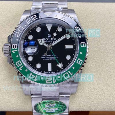 Top Copy Rolex Left-handed GMT-Master II ARF 3285 Sprite Ceramic Bezel Oyster Watch 